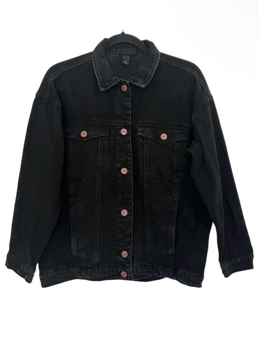 Monki Black 100% Cotton Denim Jacket XS
